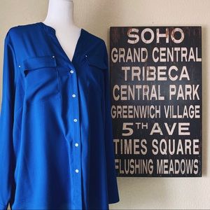 ☀️ Calvin Klein Royal Blue Oversized Blouse